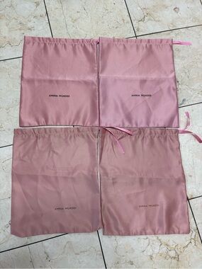 Amina Muaddi Pink Dust Bags Set of 4